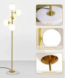 165 x 30 Cm Five  Modern LED Floor Lamp Aliminium Steel