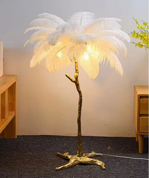 Feahter Modern LED Floor Lamp Stylish And Functional 