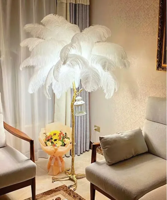 Feahter Modern LED Floor Lamp Stylish And Functional 