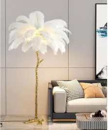 Feahter Modern LED Floor Lamp Stylish And Functional 