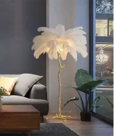 Feahter Modern LED Floor Lamp Stylish And Functional 
