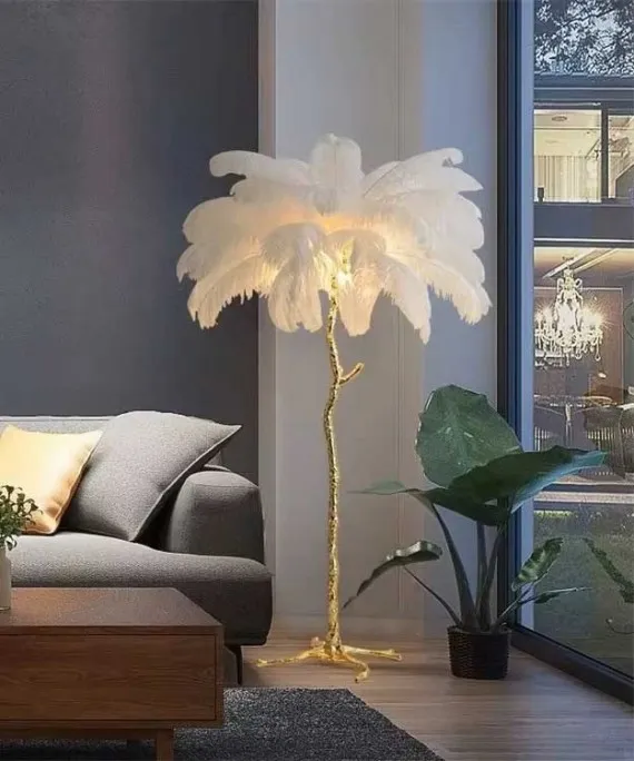 Feahter Modern LED Floor Lamp Stylish And Functional 