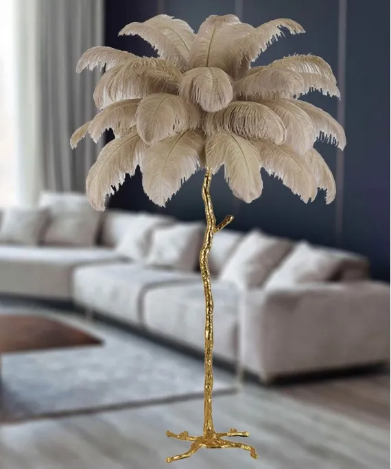 Feather Modern LED Floor Lamp – Stylish & Functional Grey