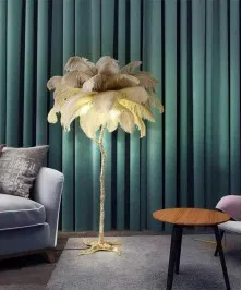 Feather Modern LED Floor Lamp – Stylish & Functional Grey