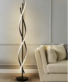 Modern LED Floor Lamp Stylish and Functional Three Light, Black Colour