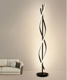 Modern LED Floor Lamp Stylish and Functional Three Light, Black Colour
