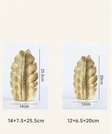 Nordic White Gold Electroplating Leaf Ceramic Vase