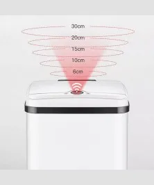 Smart Induction Type Trash Can With Automatic Open Lid, Sanitary Bucket White Color