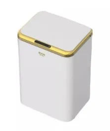  Stainless Stell Smart Induction Type Trash Can With Automatic Open Lid, Sanitary Bucket White Color
