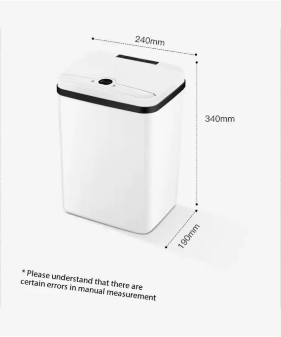 Smart Induction Type Trash Can With Automatic Open Lid, Sanitary Bucket White Color