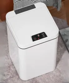 18 Litre Smart Induction Type Trash Can With Automatic Open Lid, Sanitary Bucket White Color