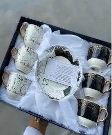 Bella 6 Person Coffee Cup Set Multi Color Black