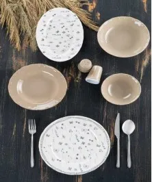 Flora 23 Piece Porcelain Dinnerware Set for 6 Persons