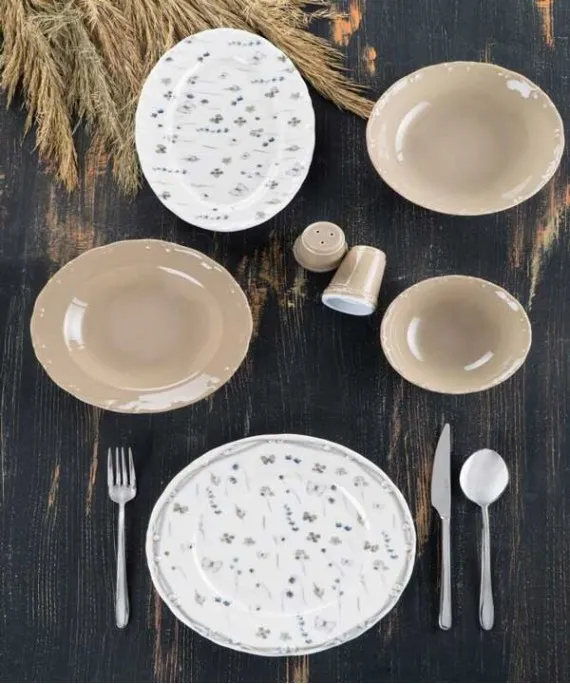 Flora 23 Piece Porcelain Dinnerware Set for 6 Persons