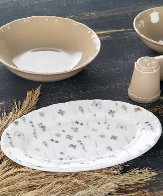 Flora 23 Piece Porcelain Dinnerware Set for 6 Persons