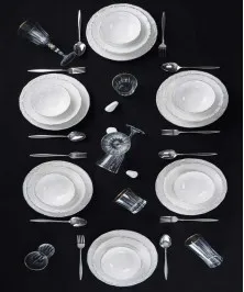 Liyana 6 Person 24 Piece Silver Porcelain Dinnerware