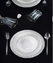 Liyana 6 Person 24 Piece Silver Porcelain Dinnerware