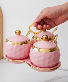 Nordic Light Luxury Seasoning  Jar Set Pink