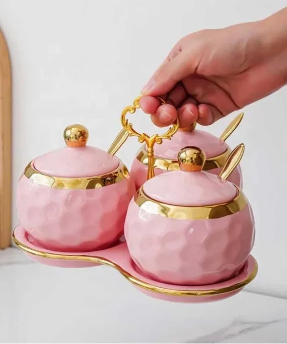 Nordic Light Luxury Seasoning  Jar Set Pink