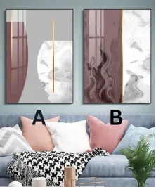 Decoration Home Wall Painting Pink And Gold