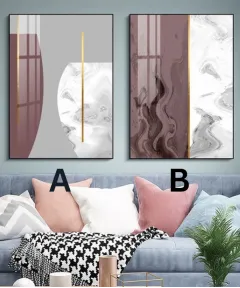 Decoration Home Wall Painting Pink And Gold