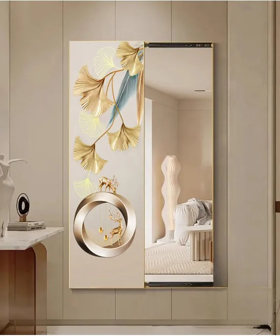 80*150 Cm Gorgeous Mirror Art Painting Gold Plate