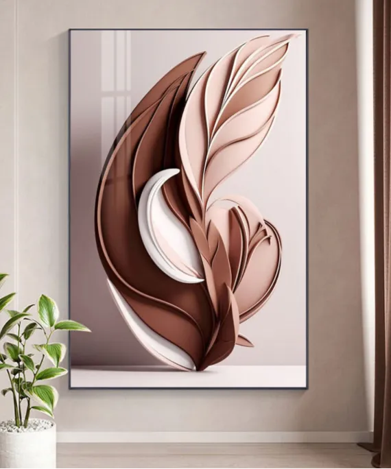 Decoration Home Wall Painting White And Pink Size 60*90 Cm