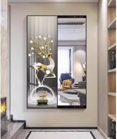 80*150 Cm Gorgeous Mirror Art Painting With Deer