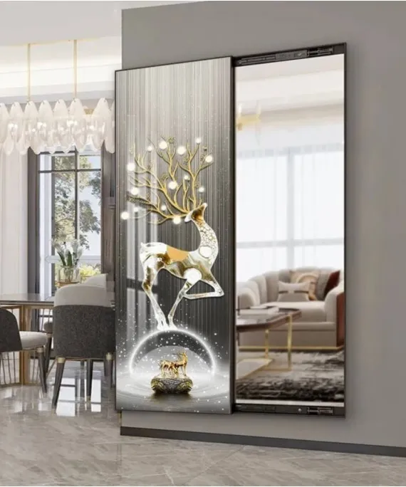 80*150 Cm Gorgeous Mirror Art Painting With Deer