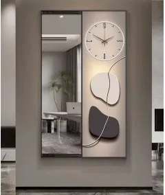 80*150 Cm Gorgeous Mirrior Art Painting 3d With Clock Hight Quality