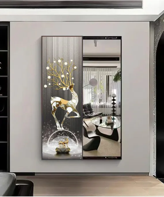 80*150 Cm Gorgeous Mirror Art Painting With Deer