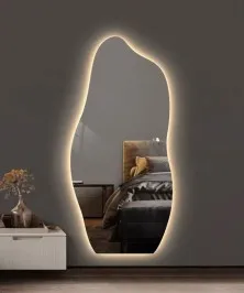 60*160 Cm A Luxurious Mirrior Decorates The Wall With Lighting