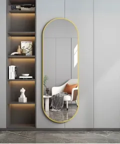 70*170 Cm Oval Shape Mirrior For The Living Room And Bedroom Gold Frame