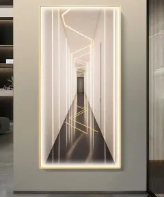 Gold Frame Entrance Panel in All Its Details Using Smart Lighting