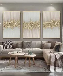 Gold Frame 60*90 Cm Crystall Porsalein Painting Decorative For Living Room Gold  Diamound Effect
