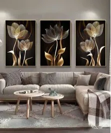BLack Design 60*90 Cm Crystall Porsalein Painting Decorative Living Room