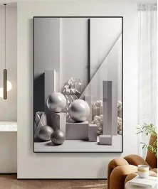 Black Frame 60*90 Cm Crystall Porsalein Painting Turkish Style For Living Room