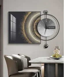 60*60 Cm Crytsall Porsalein Painting With Led Light And Clock 50*50 Cm 