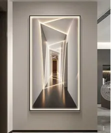 3D Effect Black Frame Modern Turkish Style New Collection With Lighting