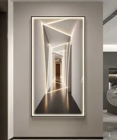 3D Effect Black Frame Modern Turkish Style New Collection With Lighting