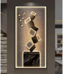 Crystal Modern Painting With Led LIght And Remore