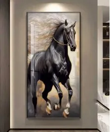 A Detailed Horse Painting With Hair And Soft Side Lighting