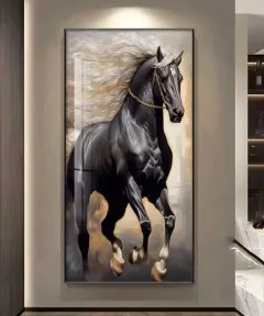 A Detailed Horse Painting With Hair And Soft Side Lighting