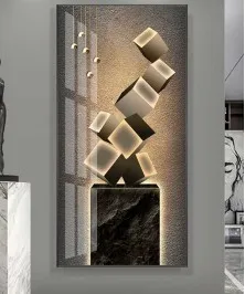 Crystal Modern Painting With Led LIght And Remore