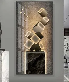 Crystal Modern Painting With Led LIght And Remore