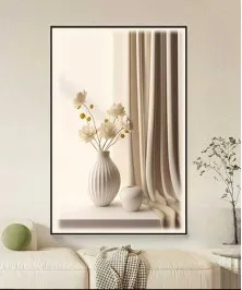 Black Frame 80*120 Cm Vase Flower Crytsall Porsalein Painting 